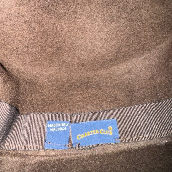 Charter club - 100% wool hat - brown with leopard print wrap - Picture 6 of 7